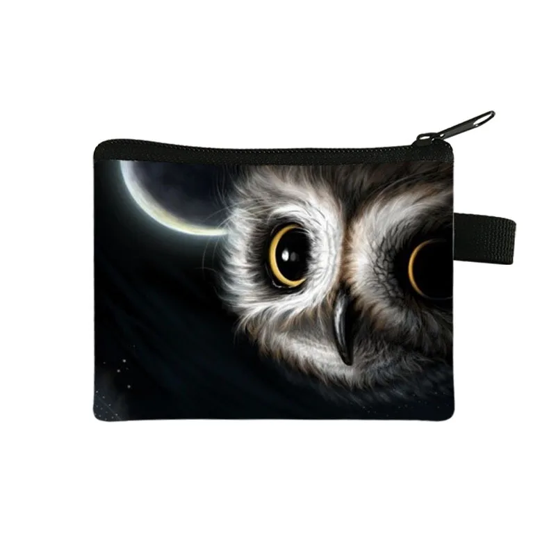 Cartoon Animal Owl Zero Wallet Women's Portable Card Bag Coin Key Storage Bag Hand Bag Square Bag Coin Purse Mini Bag Pochette