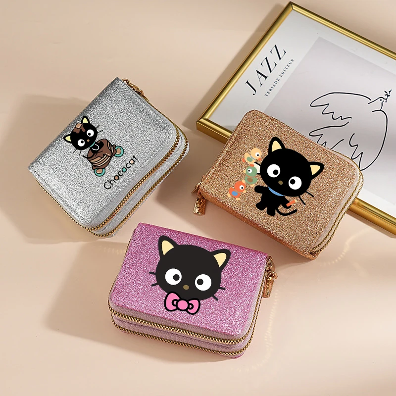 Cute Cartoon Wallet Women Shining Card Bag Chococated Money Bag Female Portable Credit Card Holder Fashion Coin Purse Gift new