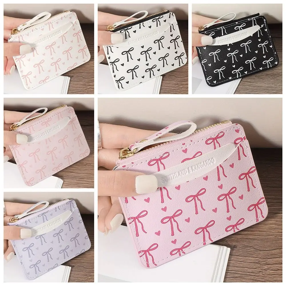 Fashion PVC Credit Card Holder Slim Small Zipper Wallet Lightweight Portable Card Case for Women Girls