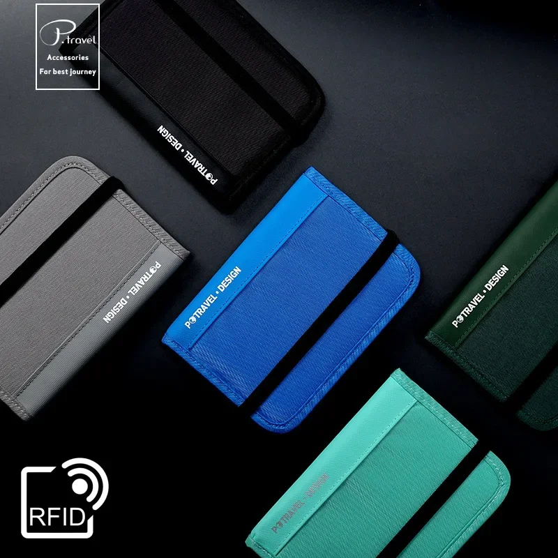 RFID Travel Wallet Passport Holder Credit Card Organizer Zipper Pouch Document Organizer Anti Theft Travel Accessories