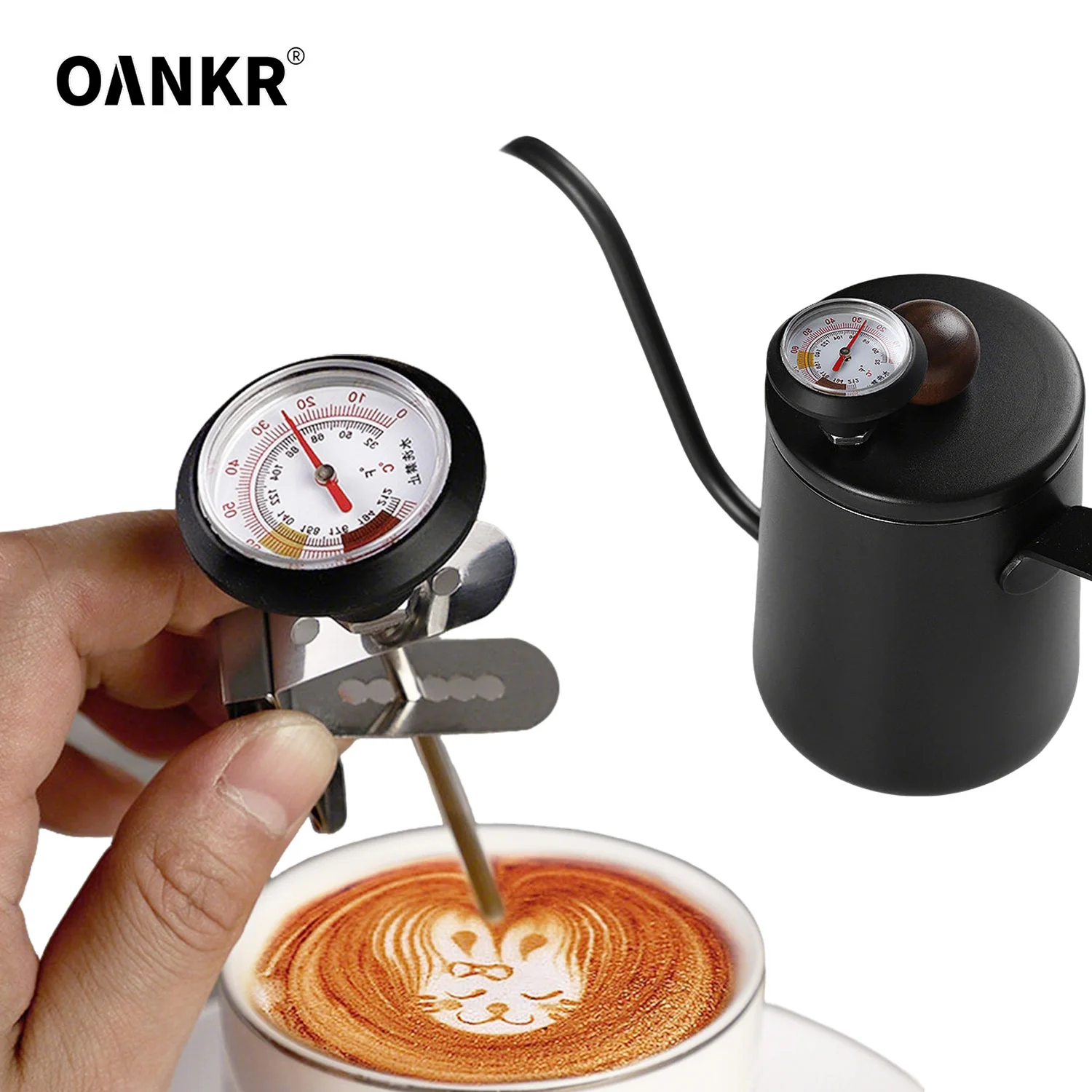 OANKR Instant Read Thermometer Pocket Size Dial Thermometer For Milk Coffee Cooking Pour Over Coffee Pot Kitchen Accessories