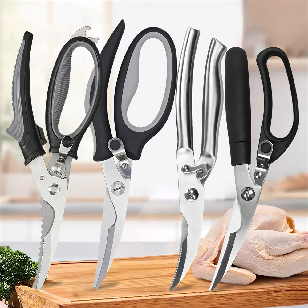 1PC，Chicken Bone Kitchen Scissors Kitchen Duck Fish Cutter Stainless Steel Cooking Scissors Food Scissors Kitchen Accessories