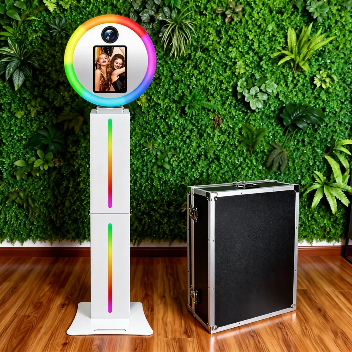 DSLR Photo Booth Machines Suitable for Canon Nikon Photo Booth for Business Weddings Photobooth Machine with RGB Ring Lights