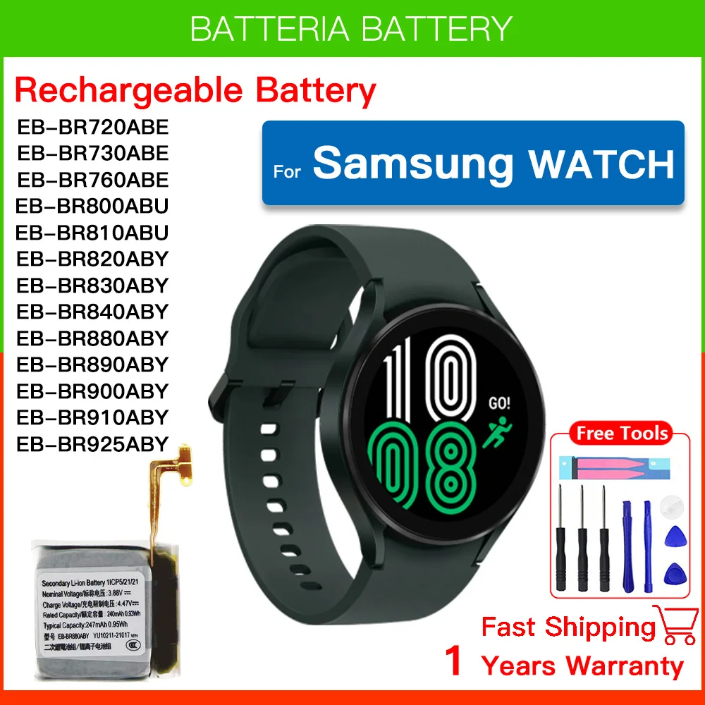 Genuine New Battery For Samsung Galaxy Watch Gear Live/S2 Classic/Gear S4/Gear 1/Active 1 2 3/ Watch 3/ Gear S/Gear 2/WATCH 4