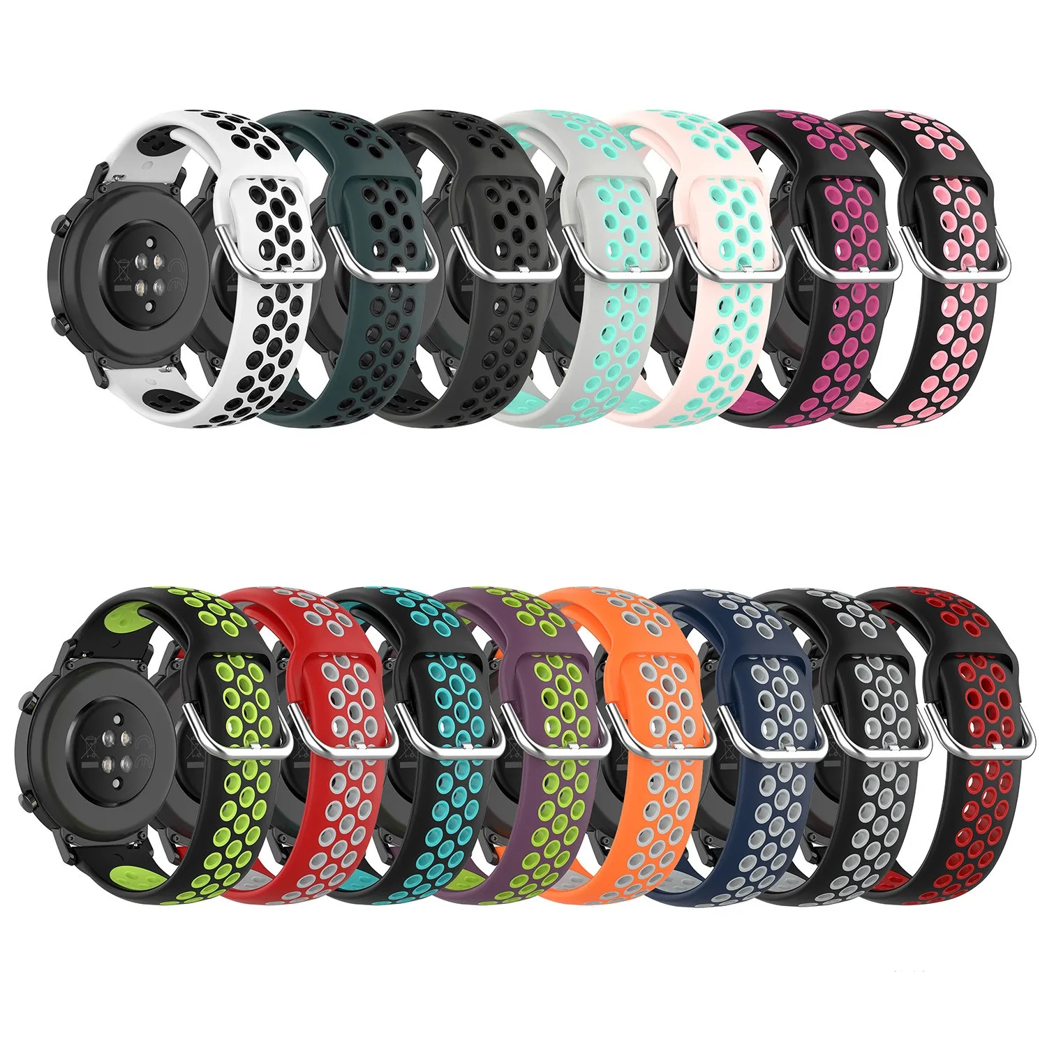 20 22 mm Silicone Strap for Samsung Galaxy Watch 4 42 46MM Gear S3 Huawei Watch Gt 2 Strap Correa Active 2 Sports WatchBand