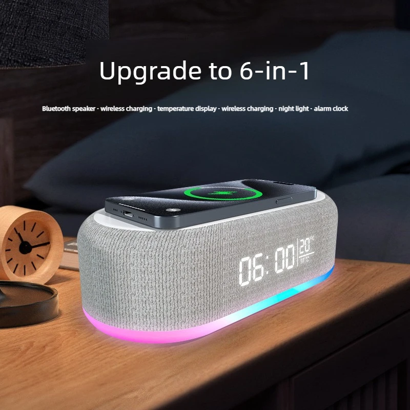 Smart Bluetooth Speaker Creative Desktop Night Light Wireless Charger Bedside Ambient Lamp Audio Supply