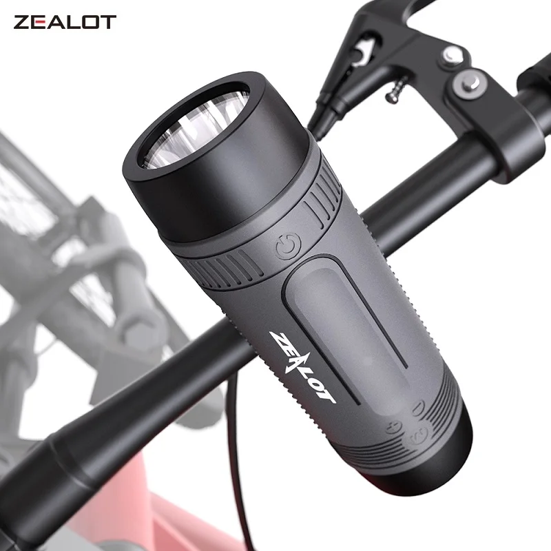 ZEALOT-S1 Portable Bluetooth Speaker Wireless Bicycle Speaker Outdoor Waterproof Boombox Support TF Card,AUX,Flashlight