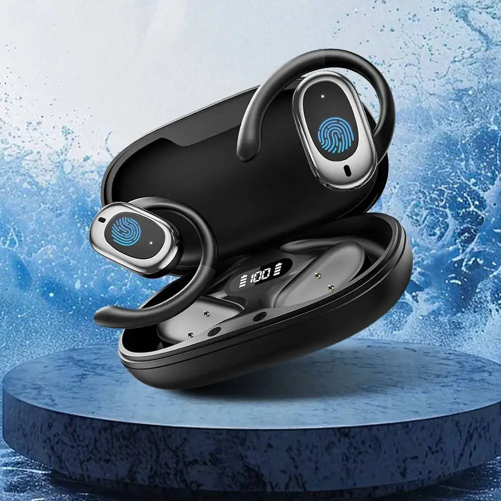 Bluetooth 5.4 AI Translation Rotating Ear Hook Headphones Call Noise Reduction Wireless Open-Ear Air Conduction Travel Headset