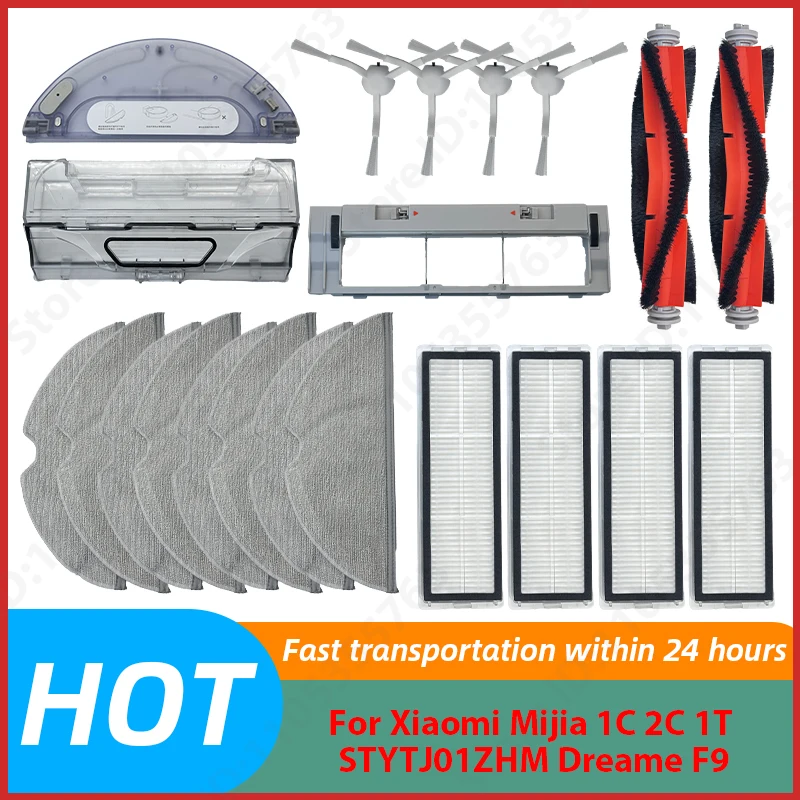 For Xiaomi Mijia 1C 2C 1T STYTJ01ZHM  Dreame F9 Robot Vacuum Cleaner Mops  Filter Main Side Brush Dust Box Kit Accessories