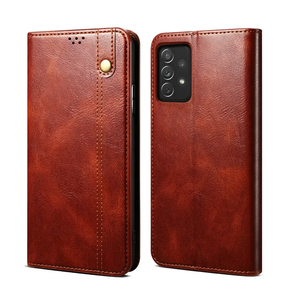 Leather Book Cover for Samsung M35 M55 A13 A15 M 54 52 Luxury Case Protect Galaxy A34 A54 A23 73 A53 A22 S A33 A52S A14 A 13 M54