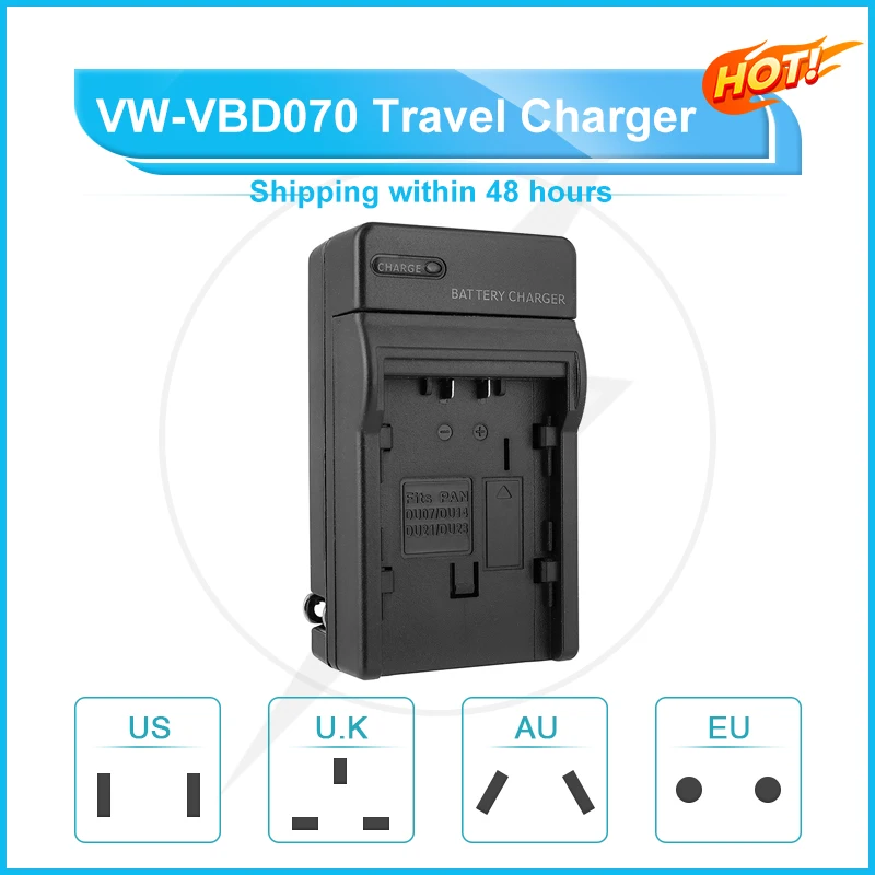 Travel charger for Battery VW-VBD070 for panasonic digital cameras NVGS10 GS100K GS10B GS10EG GS120 GS15 GS158 GS200 GS230