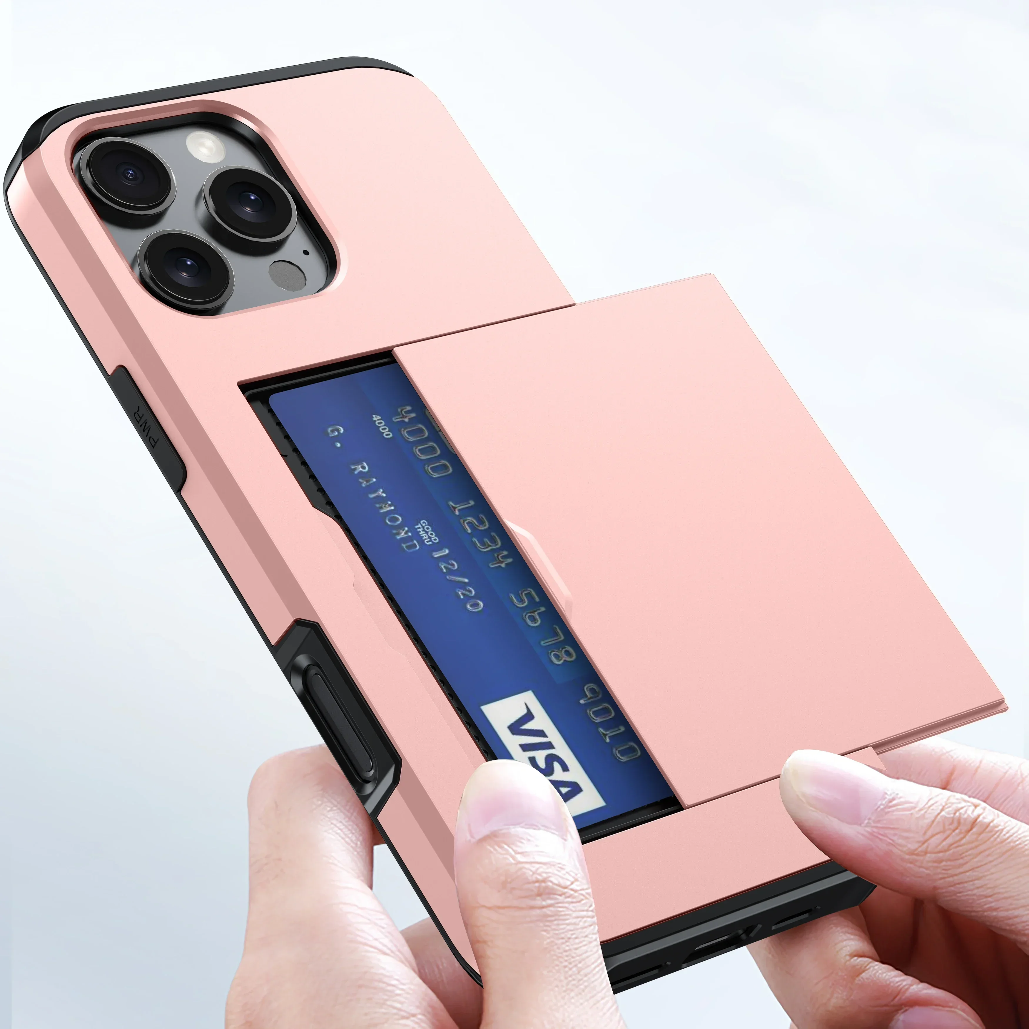 For iPhone 16 Pro 13 12 Mini 15pro Max Case Slide Business Armor Wallet Card Slot Cover For iPhone 14 15 16 Plus 11 Pro Max Capa