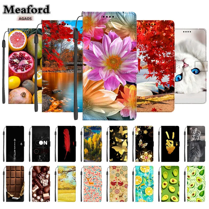 Floral Flip Case for iPhone 11 Luxury Magnetic Book Wallet Shell Colour Flower Full Leather Cover for Apple iPhone 11 Pro Pro Ma