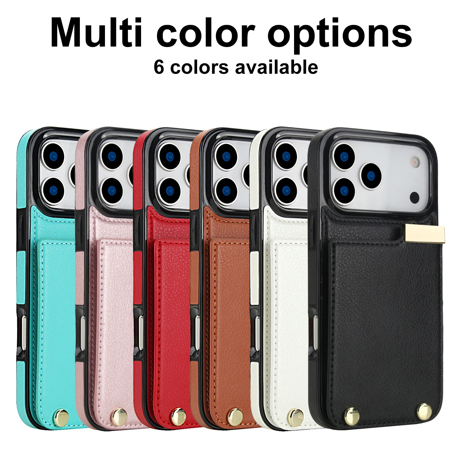 Shockproof Leather Card Slots Holder Wallet Case For iPhone 17 Pro Max 16 15 14 13 12 11, Flip Cards Pocket Phone Cover Funda
