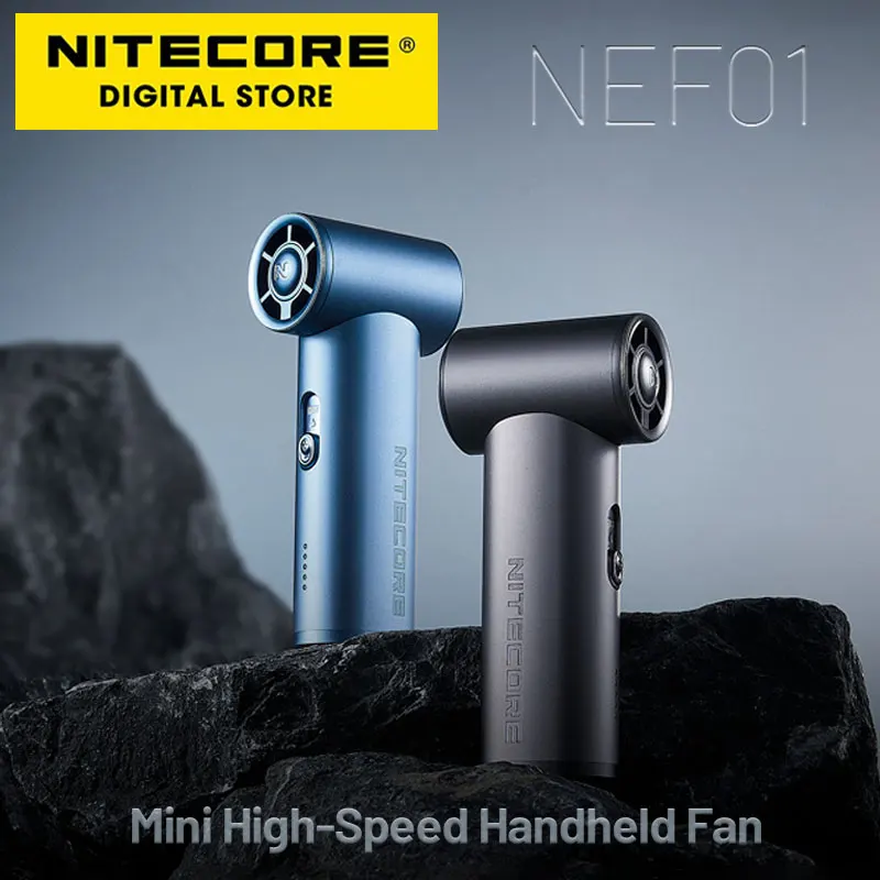 NITECORE NEF01 Mini Handheld Fan 166g Portable Pocket Blower USB-C Rechargeable for Outdoor Camping Commute Hiking Concert