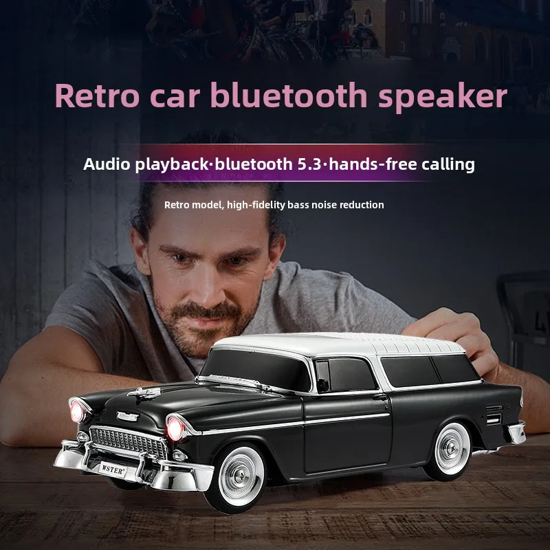Car Model Bluetooth Speaker Usb Tf Card Fm Radio Subwoofer Rechargeable Audio Player
