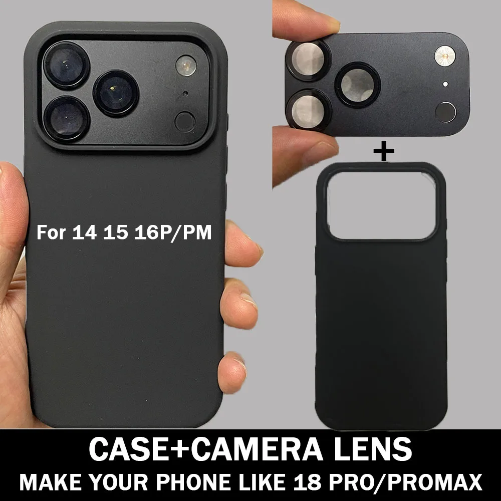 Case+Camera Protective Film For iPhone 14 15 16 Pro/Promax Change To“Dubai Exclusive”BLACK 17 Pro Max Convert To 18 ProMax Looks