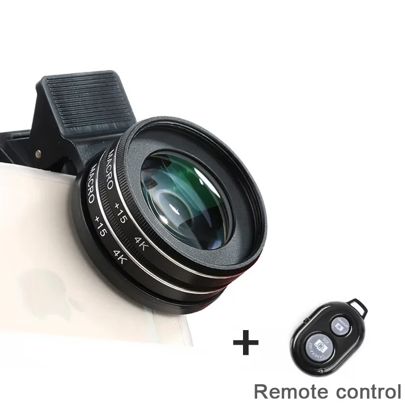 4K HD Phone Camera Lens Kit 15X 30X Macro Lens Clip On Cell Phone Camera Filter Lens  For iPhone Samsung Android Smartphone New