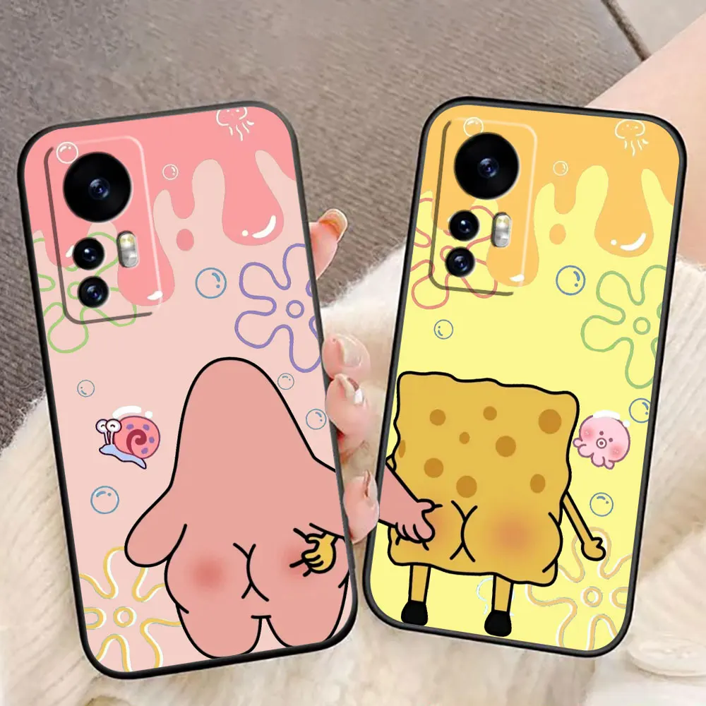 P-Patrick Star S-Spongebob Cover Phone Case For Xiaomi 15 15T 14 14T 13 12T 11 11T POCO F8 F7 F6 F5 X7 X5 M6 M7 PRO Ultra Case