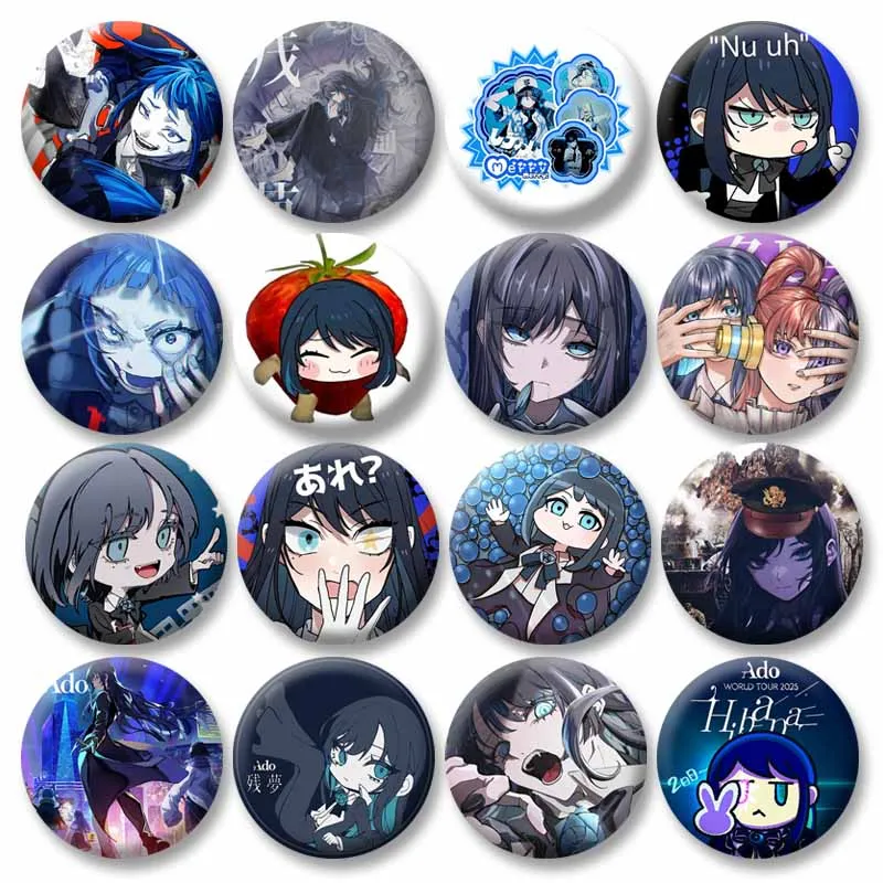 Virtual Singer Ado Kyogen X Uta Soft Button Pins Custom Cartoon Badge for Backpack Hat Collar Brooch Children Cute Jewelry Gifts