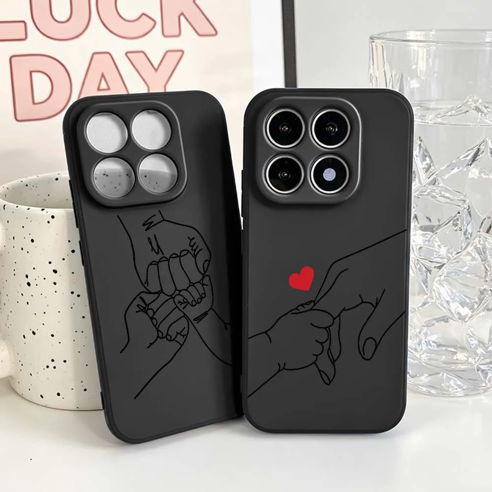 Cartoon Hand Fist Bump Phone Case For Xiaomi Mi 17 15 15T 14T 14 13 13T 12 12T 12S 11 Lite Pro Ultra 5G Black Soft Cover