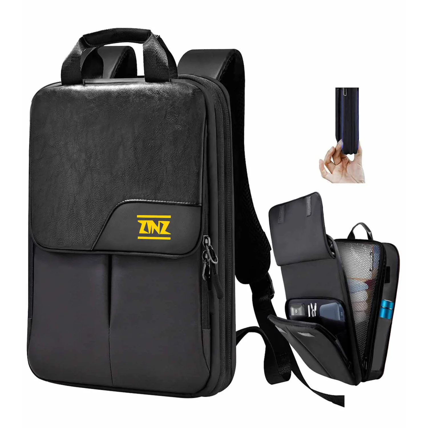 Slim Expandable Laptop Backpack 15.6-17 Inch Travel Business Daypack Rainproof for Men And Women
