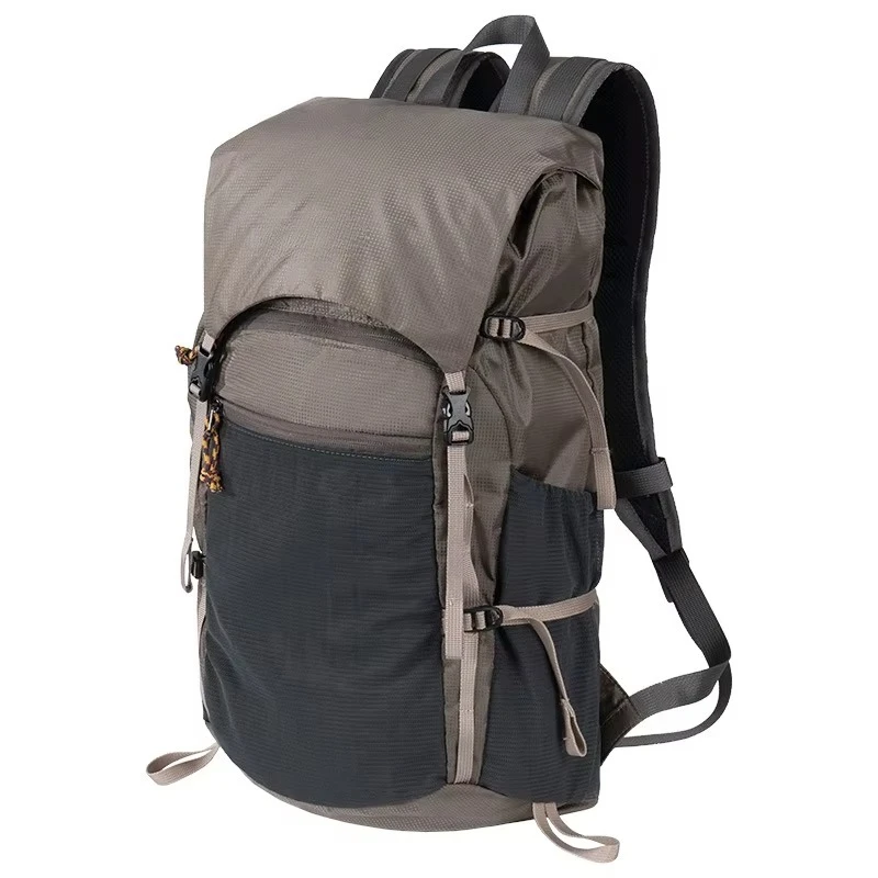 Professional Outdoor Waterproof Nylon Backpack Lightweight Foldable Large Capacity Flap Top for Travel Trekking Mountaineering