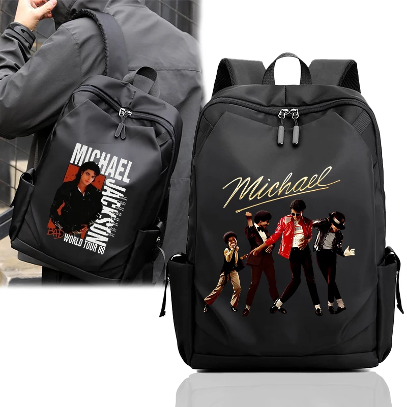 Michael Jackson Business Backpacks Anime Men Shoulders Bag Multi Functional Computer Bags Outdoor Travel Student Knapsack Gift