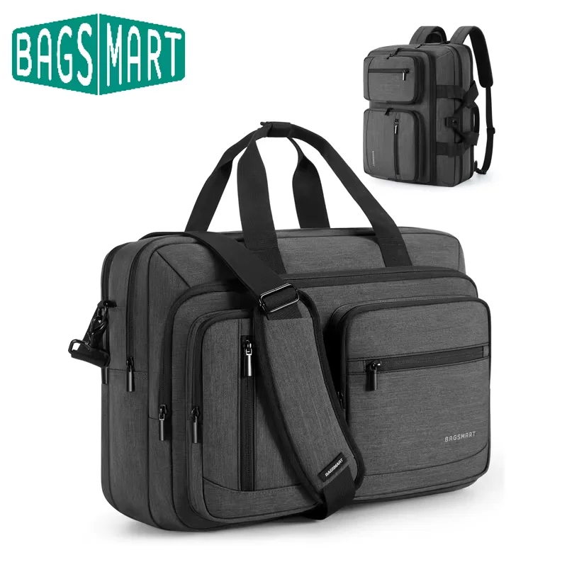BAGSMART Laptop Bag for Men 3 In 1 Computer Briefcase 17.3 Inch Water-Repellent Notebook Cover Business Travel Office Backpack