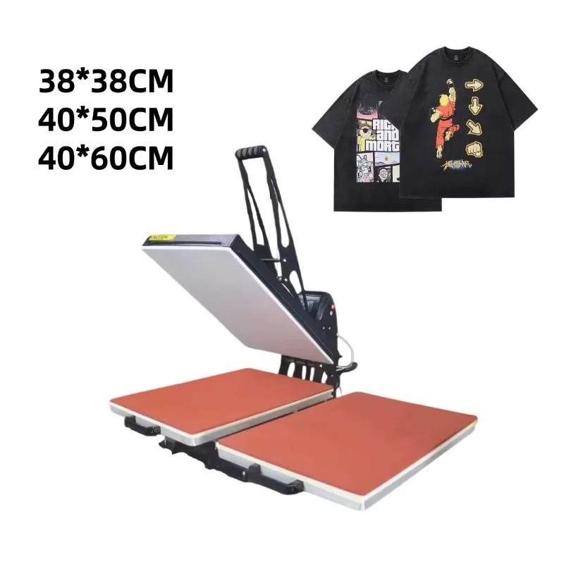 38*38cm Manual Magnetic Double Station Heat Press Machine for T-Shirt Garment Heat Transfer Sublimation Printing