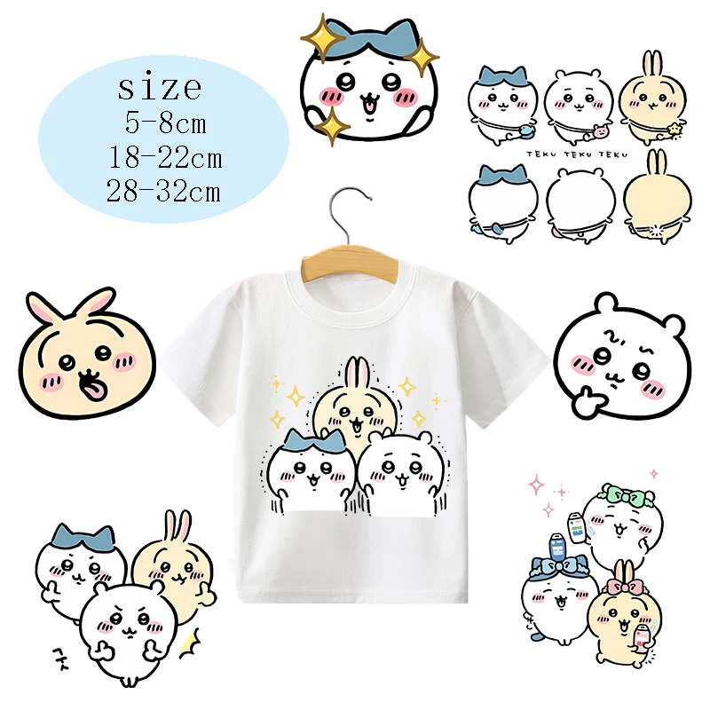 Chiikawas Heat Transfers Sticker Cute Cartoon T-shirt Patche Iron Transfer Sticker Kawaii Thermal Decal DIY Birthday Gift 2026