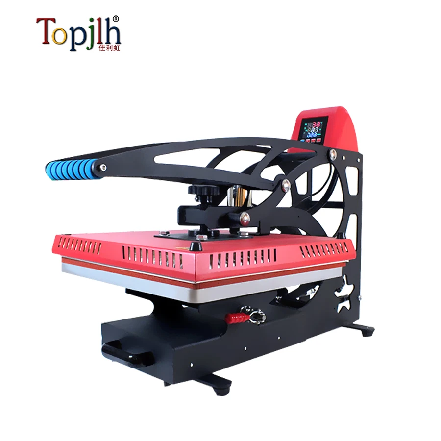 Magnetic Semi Auto Open High Pressure Sublimation Heat Press Machine Flat Heat Transfer Equipment For T-shirt Custom Printing