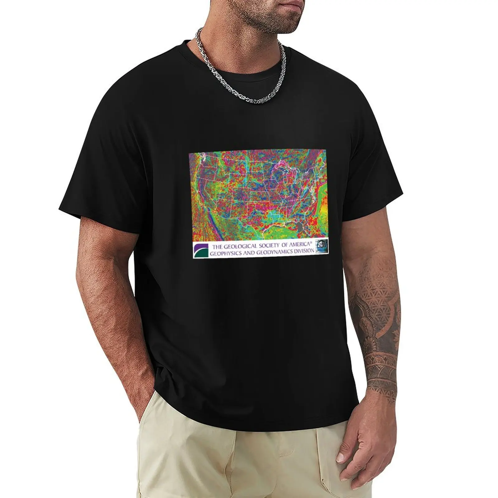 Magnetic anomaly map T-Shirt Soft Basic Cotton Short Sleeve Tee