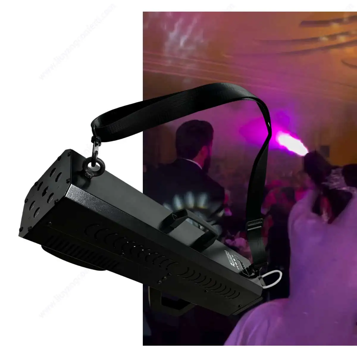 Smoke Gun Party 1500w Rgb Led Air Column Dj Light Cannon Vigorous Powerful Fog Spray Machine Fluid Handheld Hand Hold Portable