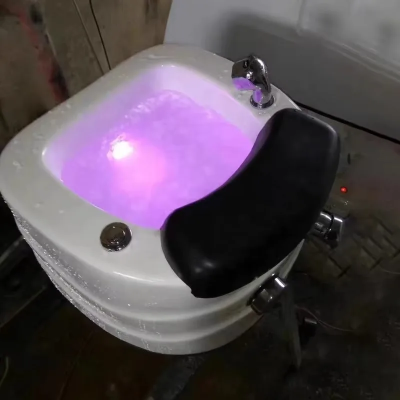 7-Color LED Light Portable Acrylic Foot Bath Basin Spa Foot Rest Treatment Bowl for Home Relaxation