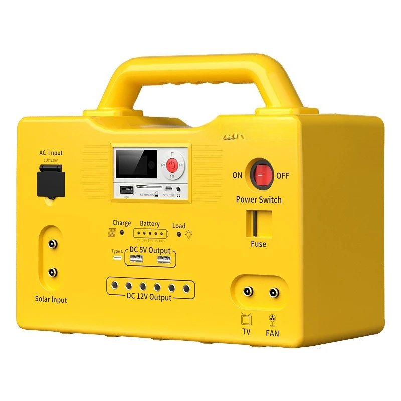 50W low-cost portable solar generator, home system with 3W/5W LED lights