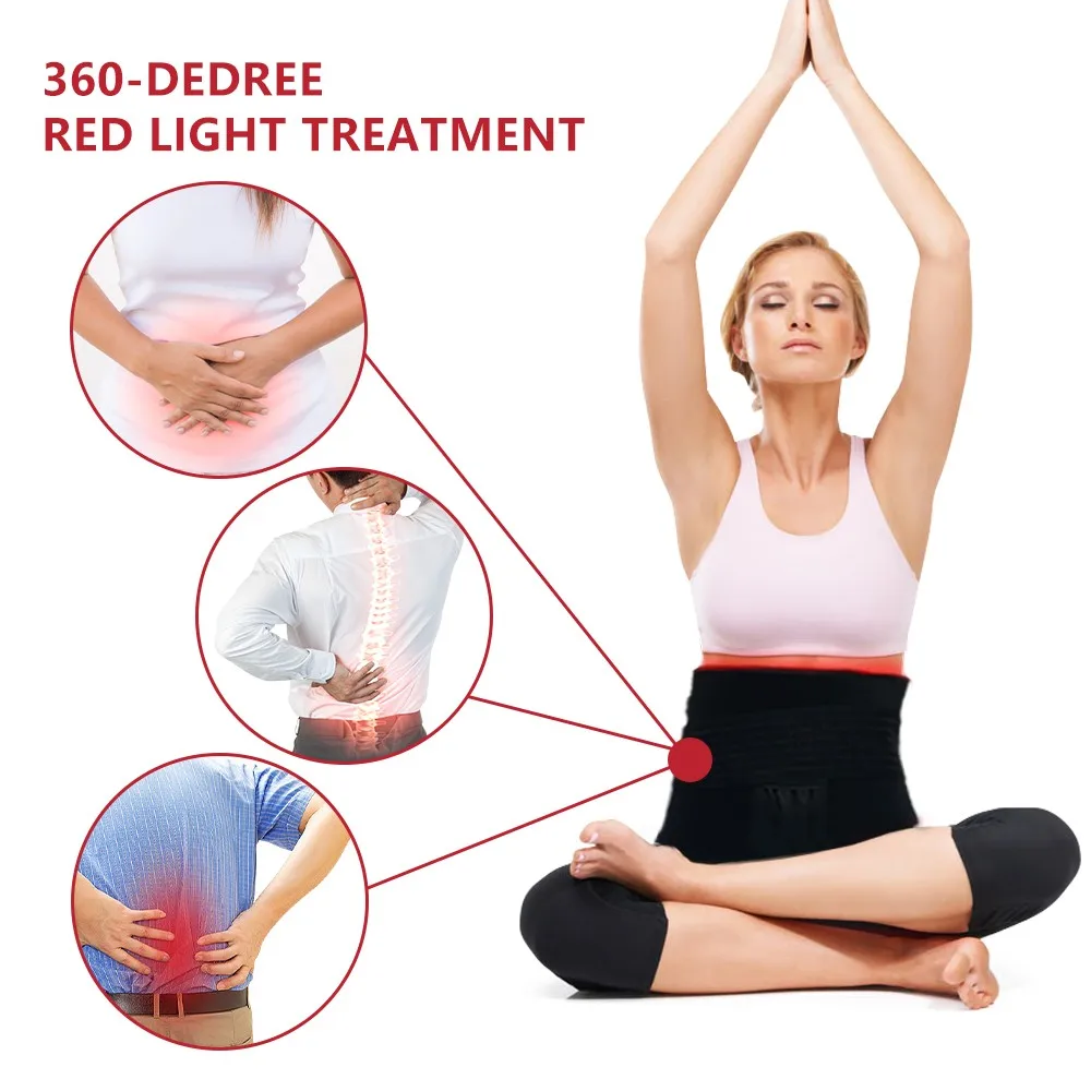 New 2025 New Portable Red Light Therapy Belt Three Chip 660nm+850nm LED Therapy Belt for Home Use