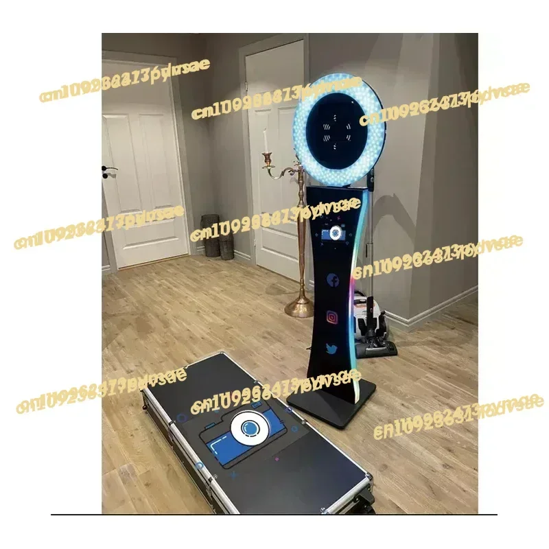 360-degree rotating portable Roamer Ring Light Magic PhotoBooth Kiosk Selfie Photo Booth Vending Machine Shell Case