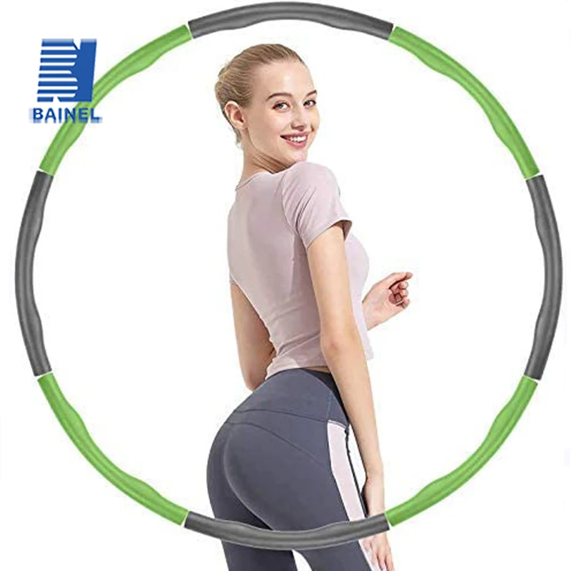 6/7/8 Sections Portable Detachable Easy Sport Hoop Fitness Gym Tool Plastic Light Weight Waist Trainer Ring Workout Equipment