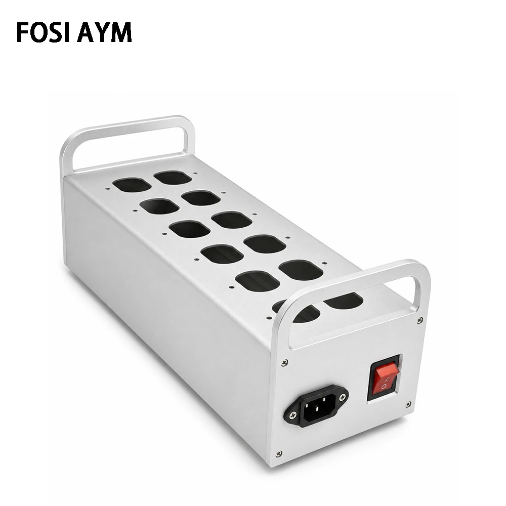 130x90x340mm FOSI AYM Aluminum 12 Outlet US Power Distribution Chassis Audio Power Filter DIY Enclosure HiFi