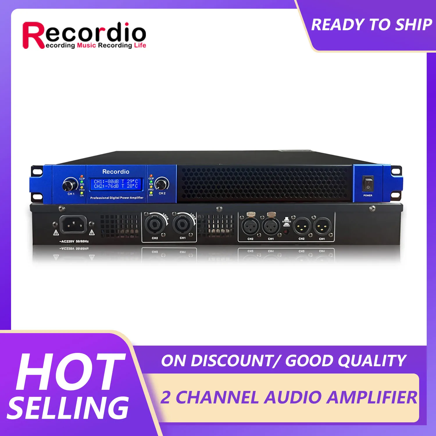 GAP-D2900 Professional 600W*2 Power Amplifiers For DJ Subwoofer Speakers Wedding KTV Home Use