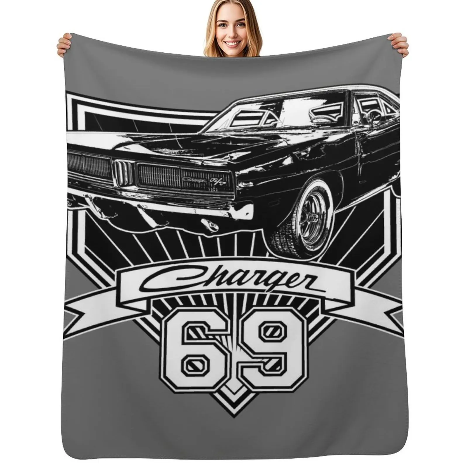 1969 Charger Throw Blanket Custom Retros heavy to sleep Weighted Cute Decoratives Blankets