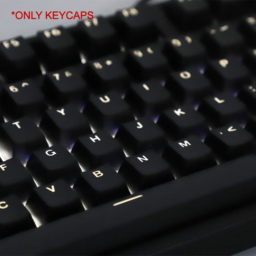 Keycaps for Mechanical Keyboard Black ABS Transparent Backlight 108 Keys OEM Profile Suit for Anne Pro 2 GK61 SK61 GK64 PC Game