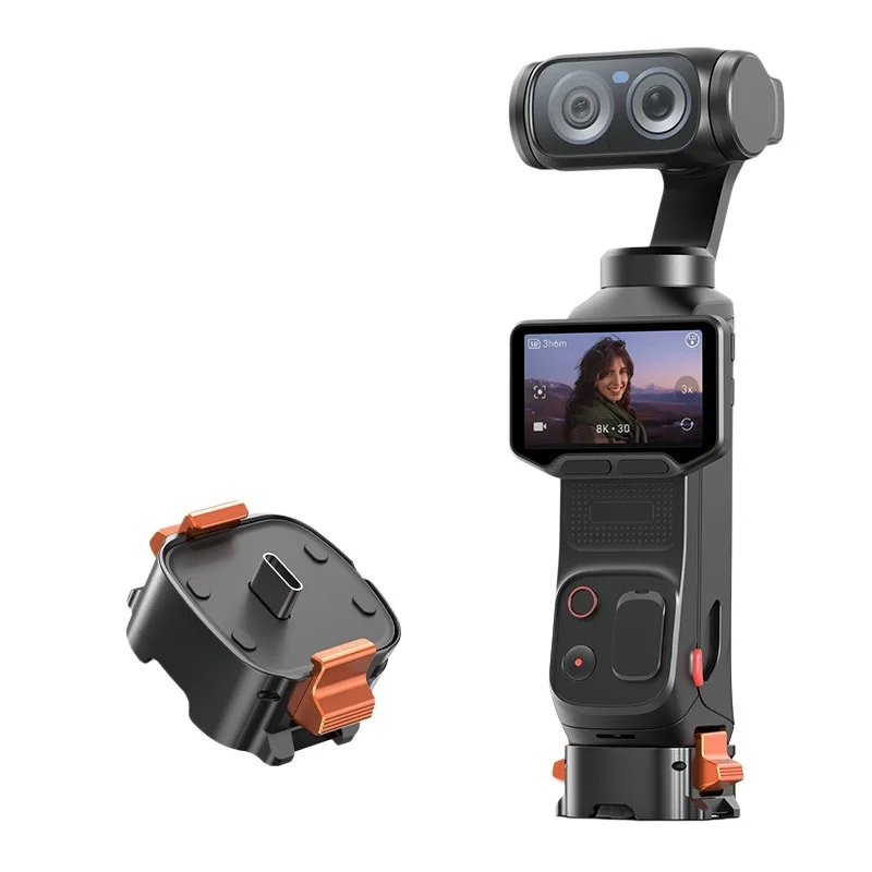 Magnetic Charging Camera Mount For Insta360 Luna Ultra,Quick-Release Expansion Adapter for Two-jaw &1/4-inch threaded connection