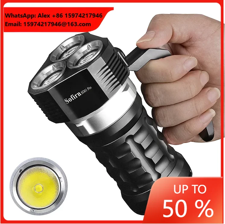Ultra Bright 10000LM SD01 Pro 3* XHP50.2 Diving LED Flashlight Underwater Torch With Magnetic Control Switch