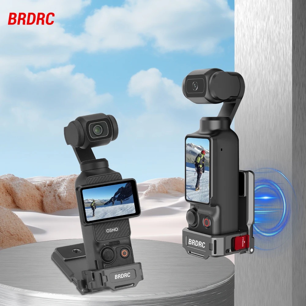 BRDRC Magnetic Adapter Frame for DJI Osmo Pocket 4 3 Camera Expansion Bracket Desktop Mount Base Portable Photography Accessory