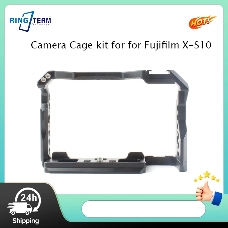 Camera Cage for Fujifilm X-S10 with Magnetic Base Direct Battery Swap Arca-Swiss Quick Release for Vlogging Photography