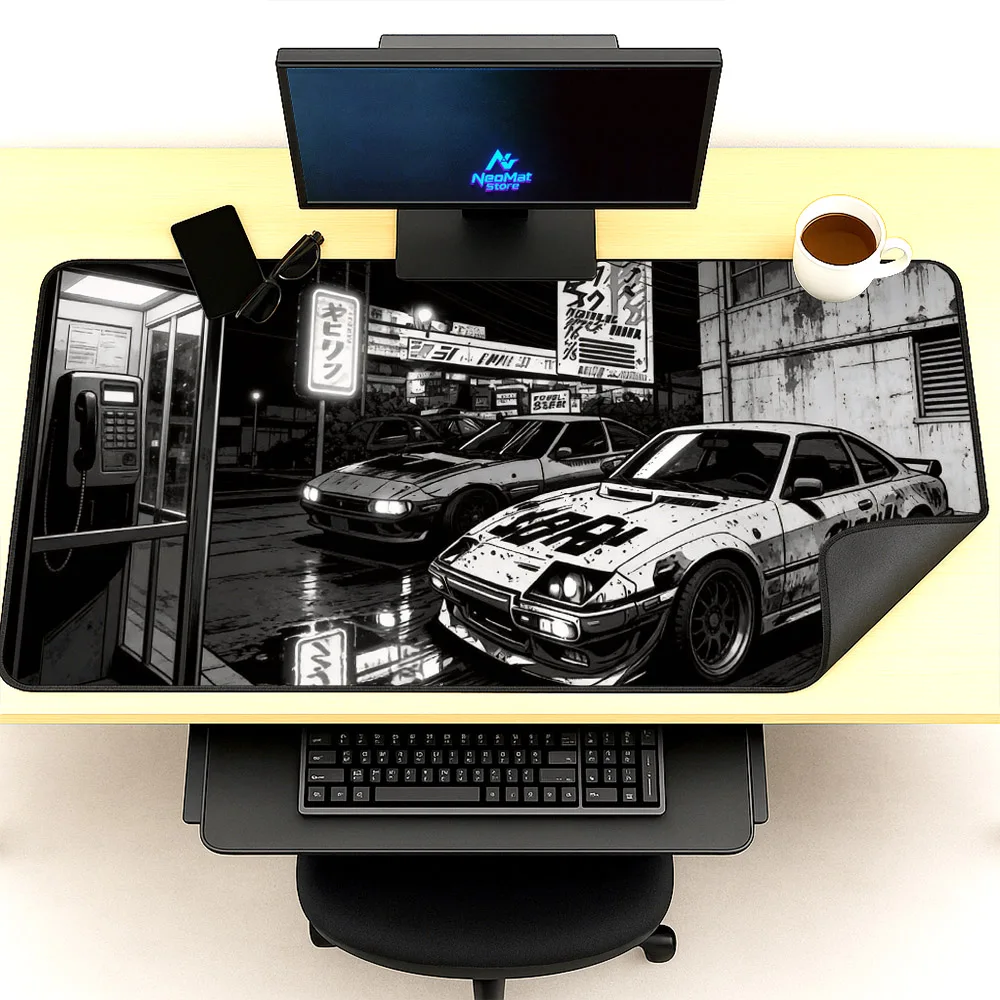 Mouse Pad Car Desktop Accessories Gaming Mouse Pad Black White Computer Desk Mat 1400x600 Extra Large Carpet 120x60 Gamepad