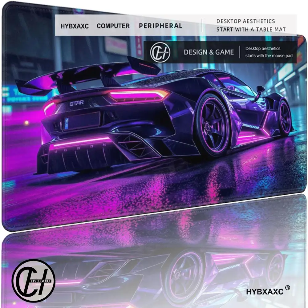 Cool sports car pattern Mouse Pad Desk Mat LED Glow Gaming mats desk accessories Cyber style gaming mouse pad Extended pad XAXC