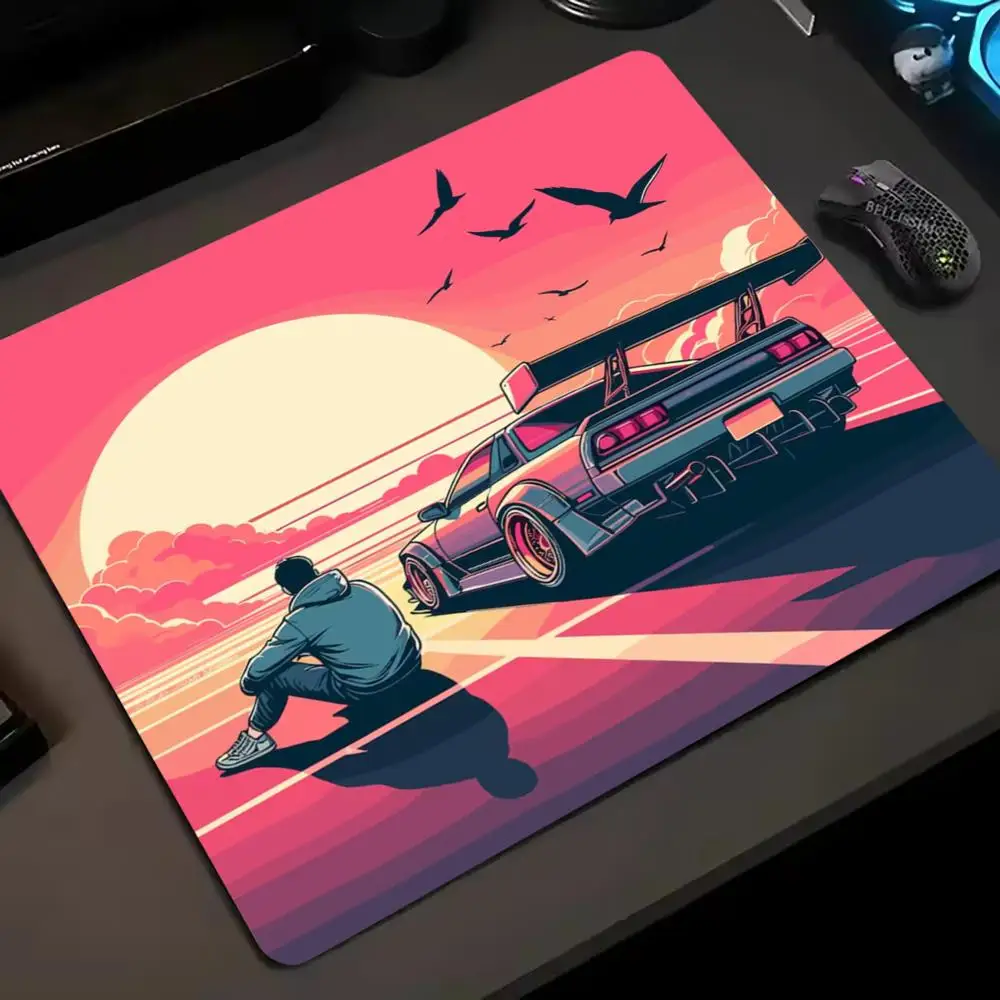 Racing Car Anime Mouse Pad Mini Gaming Desk Mat Retro Sport Drift Printed Anti‑Slip Mousepad for PC Laptop Gamer Accessories